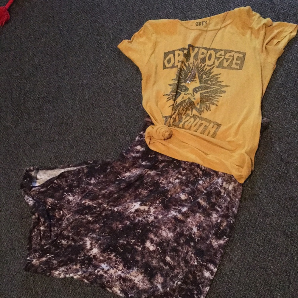 Obey vintage tee and tie dye maxi